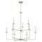 Quoizel Prescott Chandelier 9 Lights Brushed Nickel PRC5232BN - alternate 1